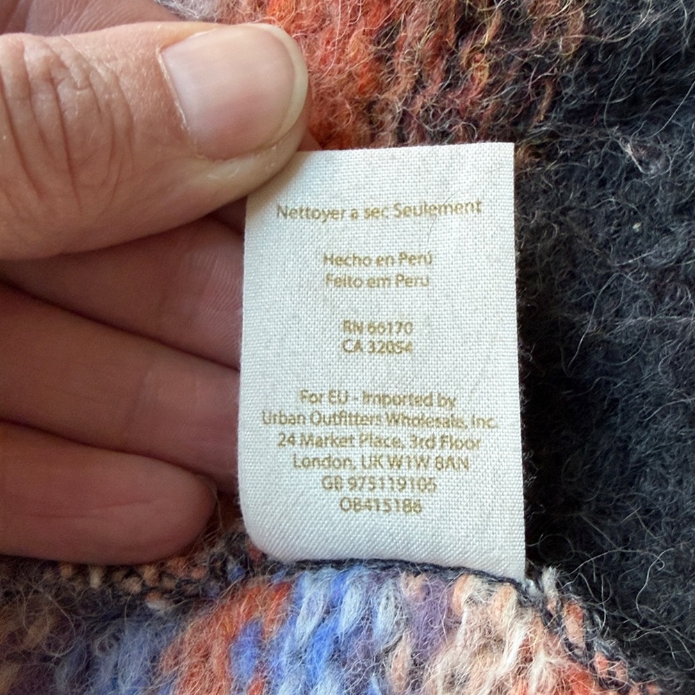 Free People Oversized Striped Alpaca Open Cardigan Medium - Picture 9 of 11